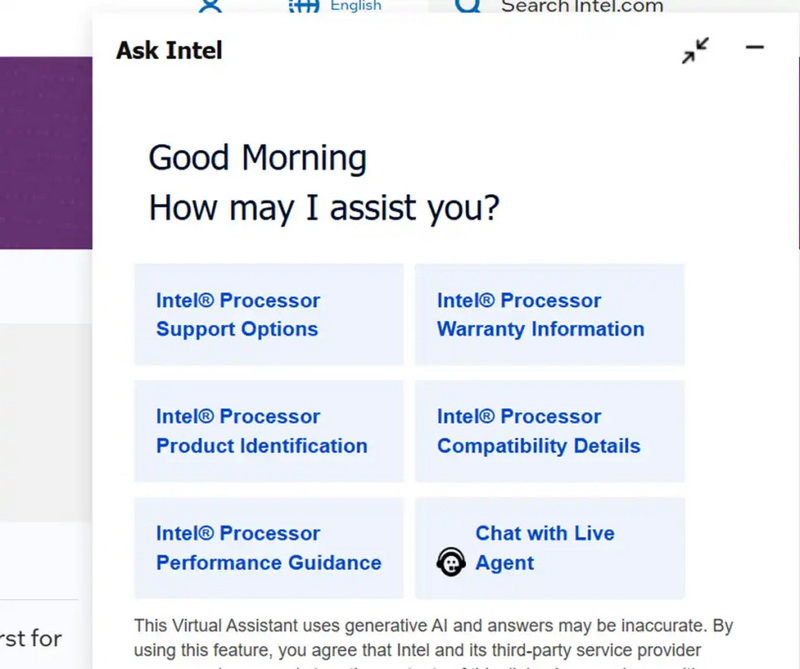 Intel a integrat inteligența artificială în serviciul de asistență, dar aceasta oferă recomandări nepotrivite și riscante