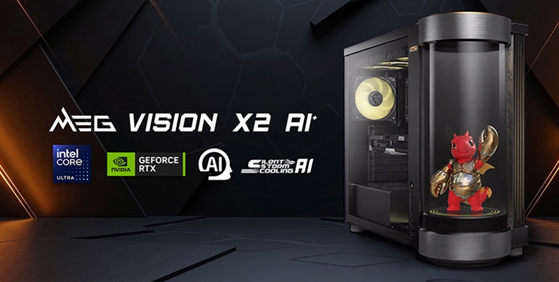 MSI a prezentat sistemul de jocuri MEG Vision X2 AI+ cu ecran holografic și asistent AI integrat