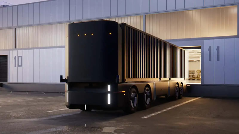 Humble Robotics a prezentat un camion autonom fără cabină, capabil să parcurgă 320 km cu o singură încărcare și echipat cu un cutie mare pe roți