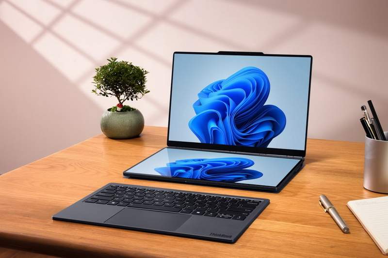 Lenovo a prezentat noul laptop modular ThinkBook Modular AI PC, echipat cu două ecrane și o tastatură detașabilă