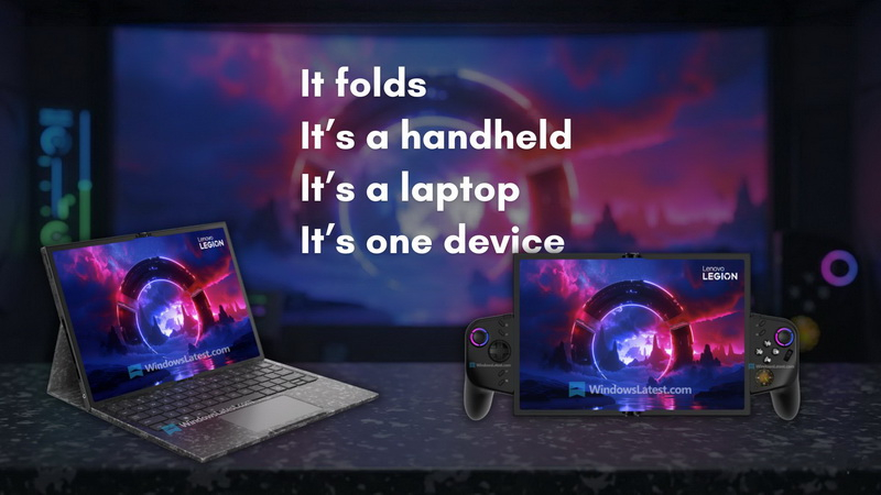 Lenovo prezintă la MWC 2026 consola de jocuri portabilă conceptuală Legion Go cu ecran flexibil.