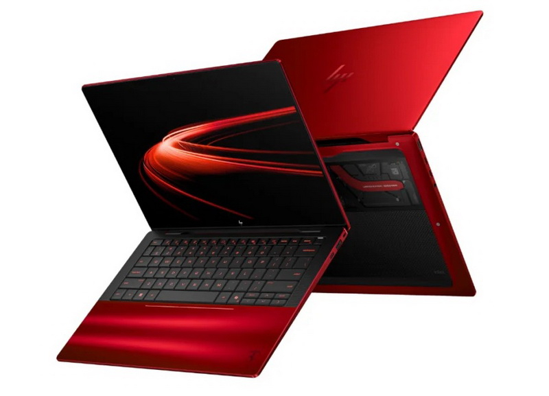 HP, în colaborare cu Ferrari, a prezentat un laptop roșu limitat Scuderia Ferrari AI PC, cu o valoare de 5.599 dolari.