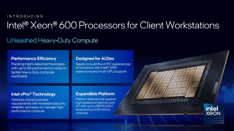 Intel a lansat Xeon 600 pentru stații de lucru – maximum 86 de nuclee, posibilitatea overclock-ului și prețul până la 7 699$