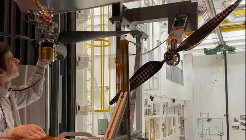 NASA a efectuat teste ale palei viitorului elicopter martian la rotație supersonică.