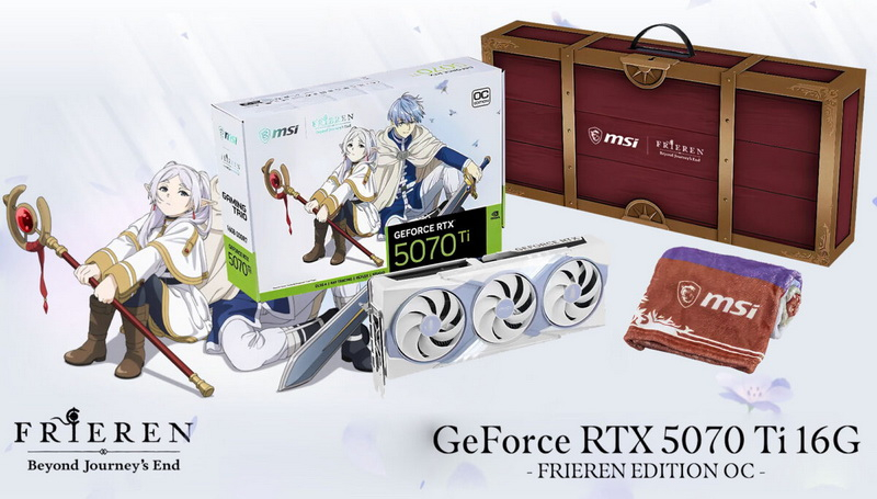 MSI a prezentat GeForce RTX 5070 Ti în pachet cu o „coperă” și alte modele din seria Frieren: Beyond Journey’s End, bazate pe anime-ul cunoscut.