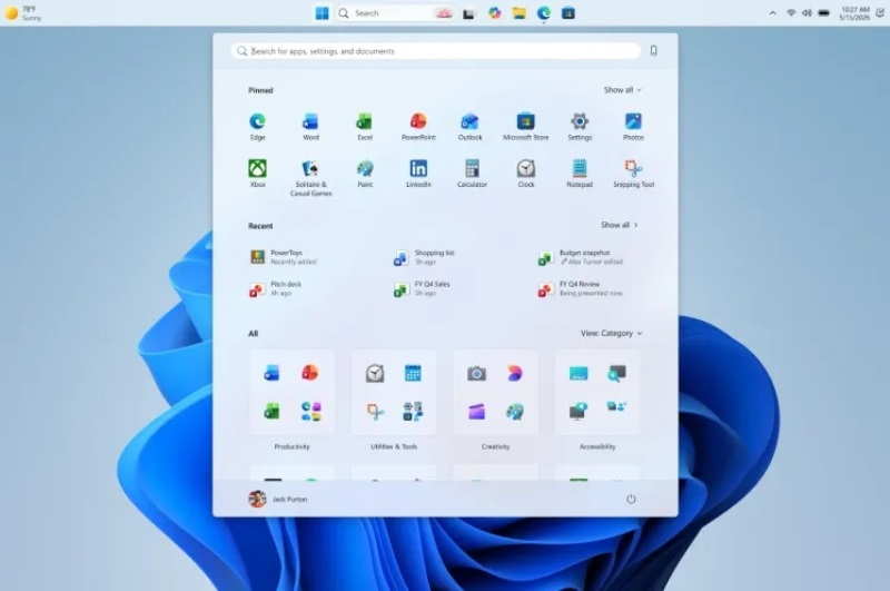 Microsoft va permite mutarea barei de activități și redimensionarea meniului Start în Windows 11
