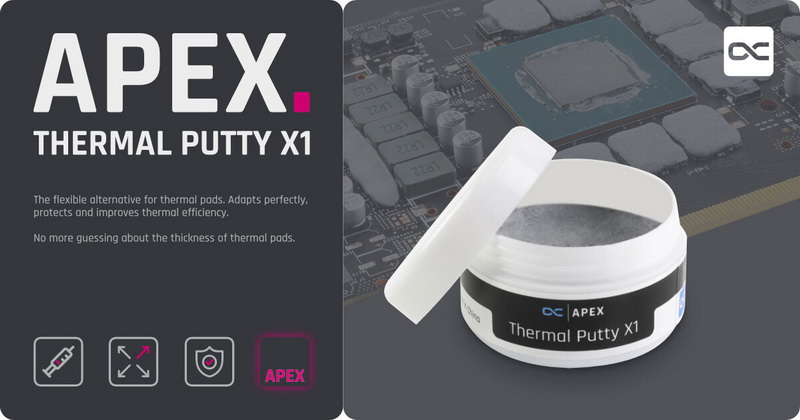 Alphacool a lansat o nouă garnitură termică lichidă – Apex Thermal Putty X1