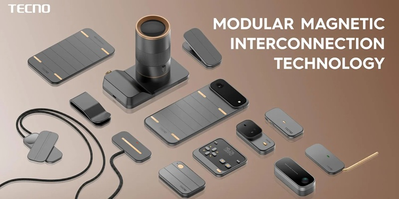 Tecno a prezentat conceptul unui telefon magnetic modular, inspirat de Project Ara de la Google