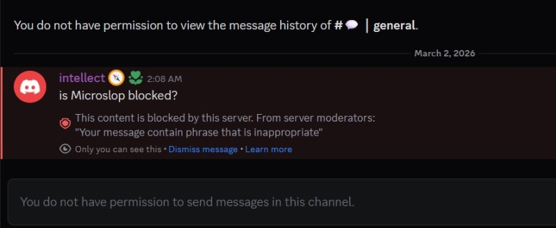 Microsoft îl numește acum „Microslop” pentru încercările de a evita interdicțiile în Discord