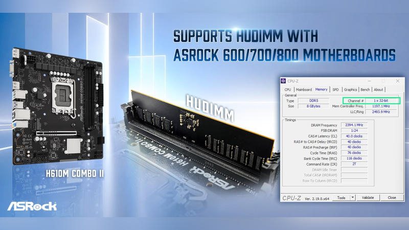 ASRock și TeamGroup au creat un tip de module DDR5 cu buget redus numite HUDIMM pentru calculatoare economice