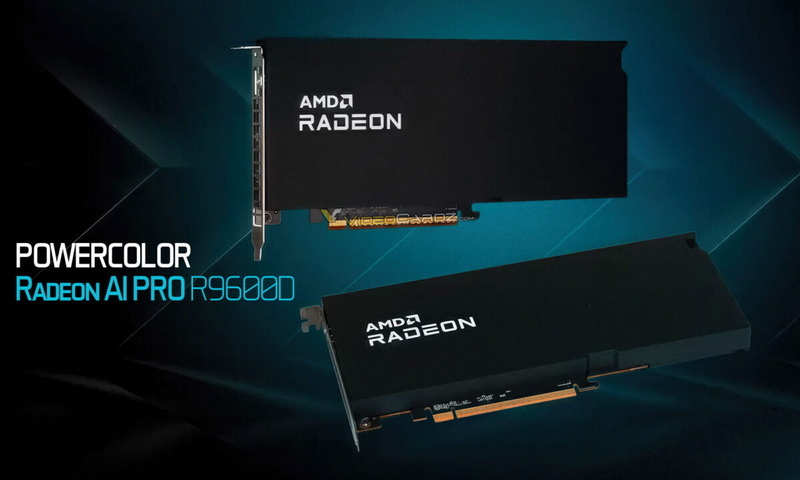 PowerColor a lansat placa video profesională compactă Radeon AI PRO R9600D cu alimentare de 12 V – 2×6.